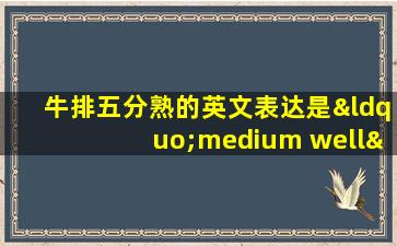 牛排五分熟的英文表达是“medium well”